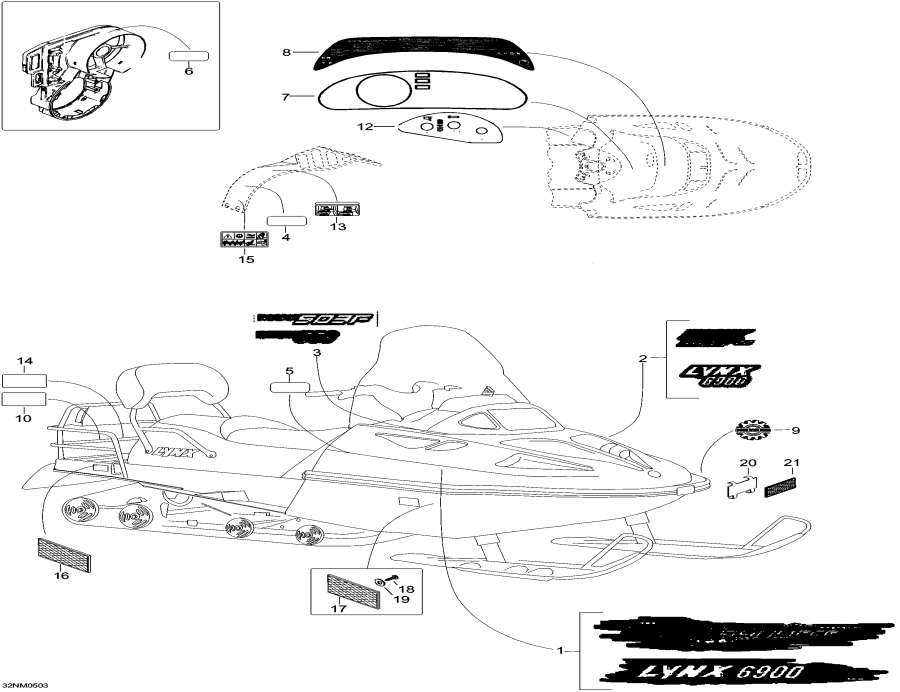 Snowmobile Lynx  - Decals, 6900 / , 6900