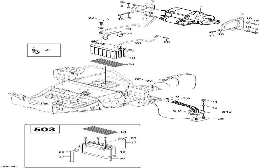 Snowmobiles   - Battery And Starter, 6900 - Battery  , 6900