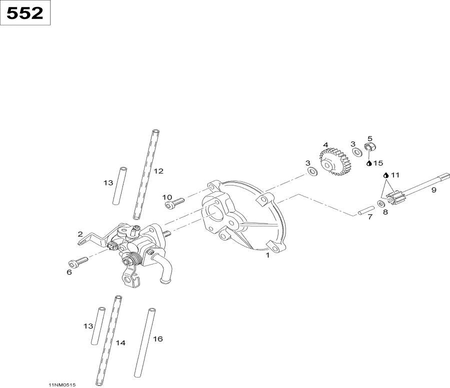 Snowmobile lynx  - Oil Pump 552 -   552