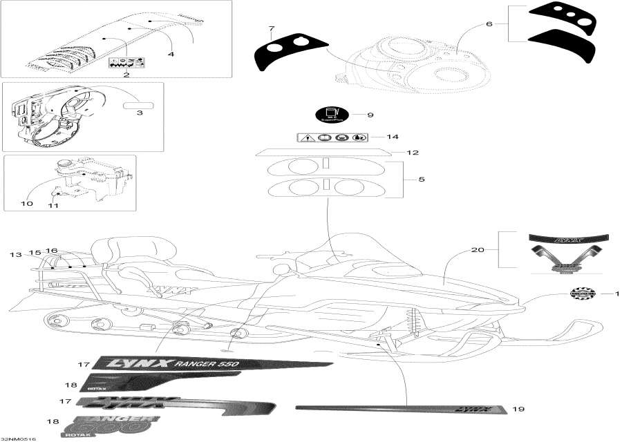 Snow mobile lynx  - Decals