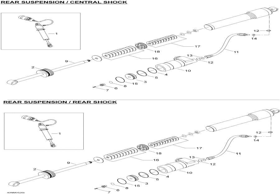 Snowmobiles   - Take Apart Shock Rear