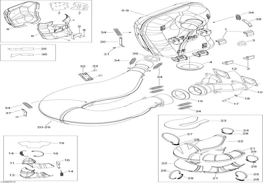 Snow mobile lynx  - Exhaust System /  