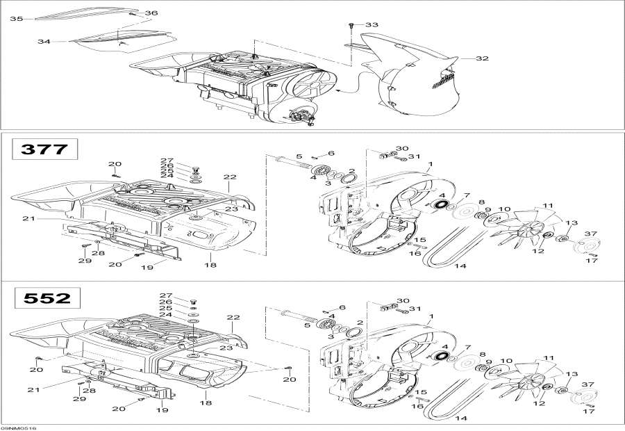 Snowmobile lynx  - Fan, 400, 400e - Fan, 400, 400e