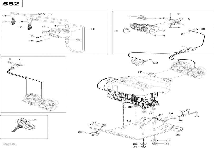 Snowmobile Lynx  - Engine And Engine Support 552 /    Sport 552