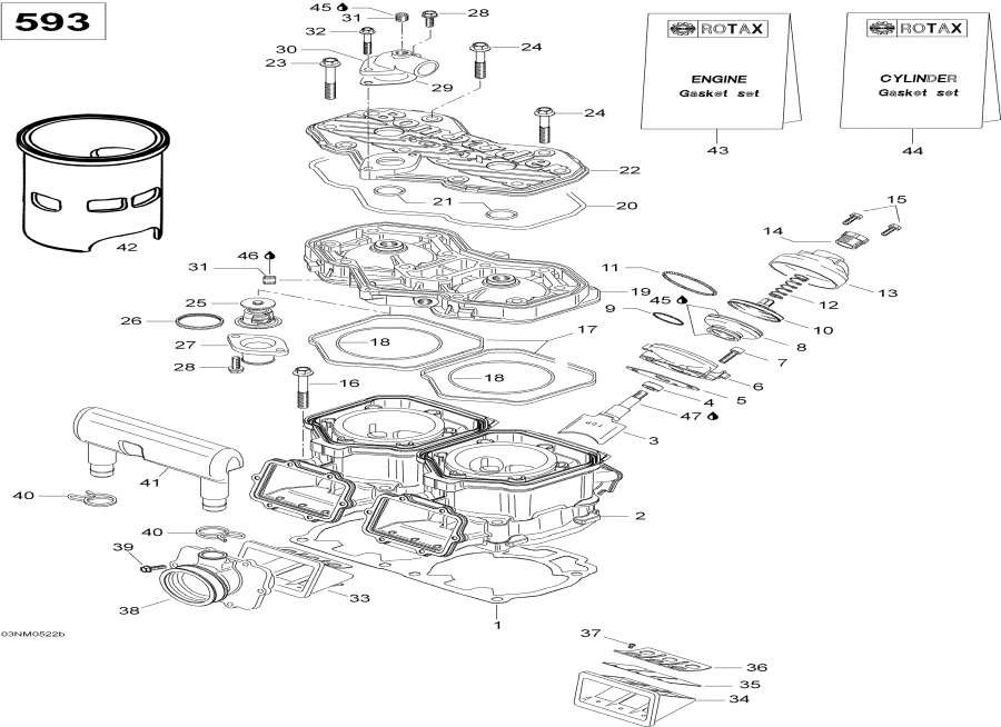 Snow mobile   - Cylinder, 593 - , 593