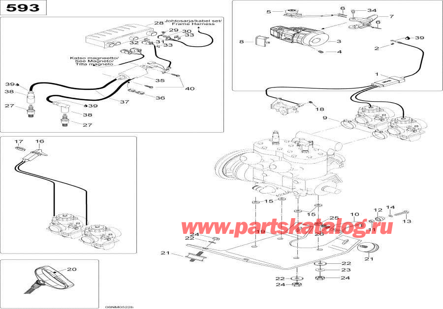 Snow mobile �����  - Engine And Engine Support, 593 - ��������� � ��������� S����port, 593