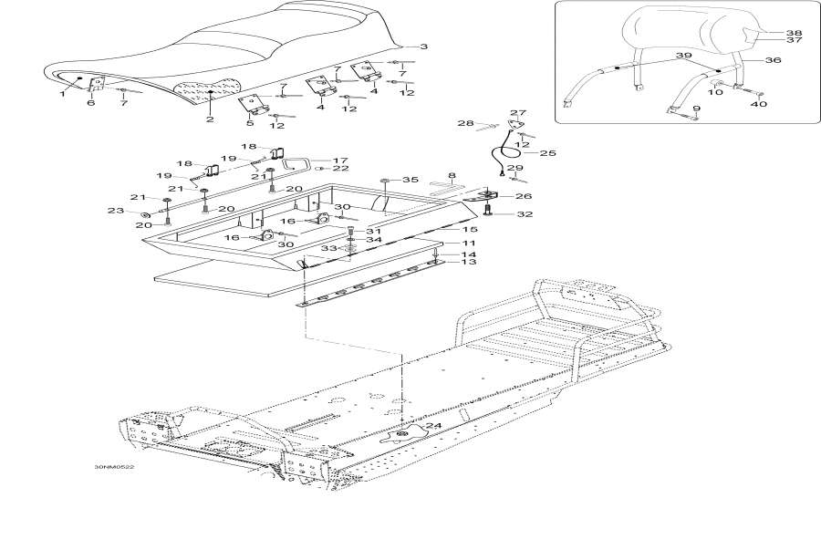 Snow mobile Lynx  -  / Seat