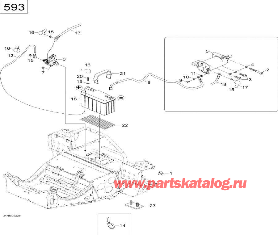 Snowmobiles lynx  - Battery And Starter, 600