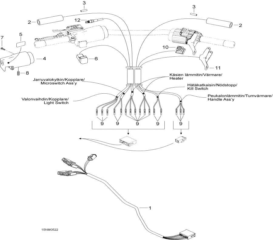 Snow mobile lynx  - Steering Harness