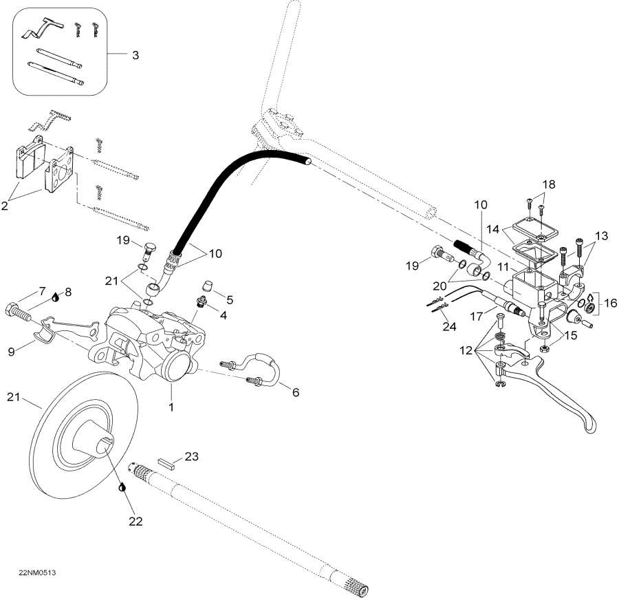 Snow mobile Lynx  - Brake