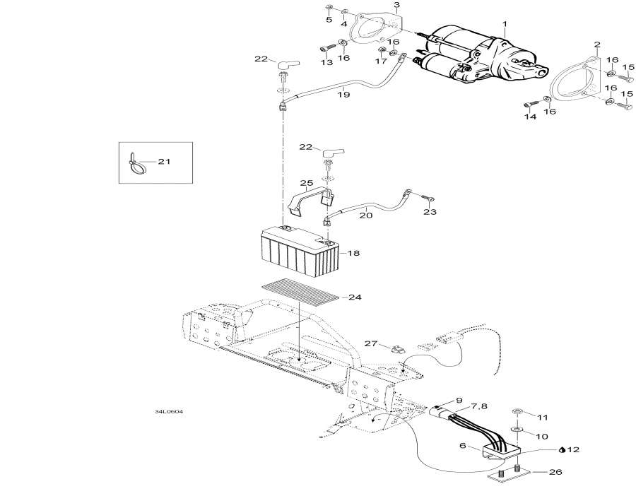 Snow mobile lynx  - Battery � ������� / Battery And Starter