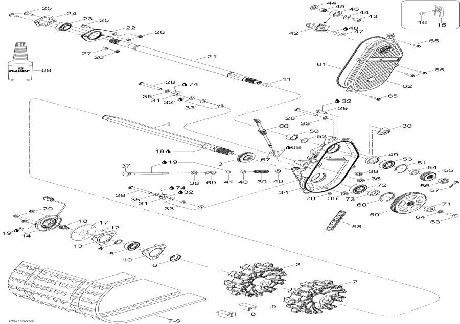 Snow mobile lynx  - Drive Axle  Track / Drive Axle And Track