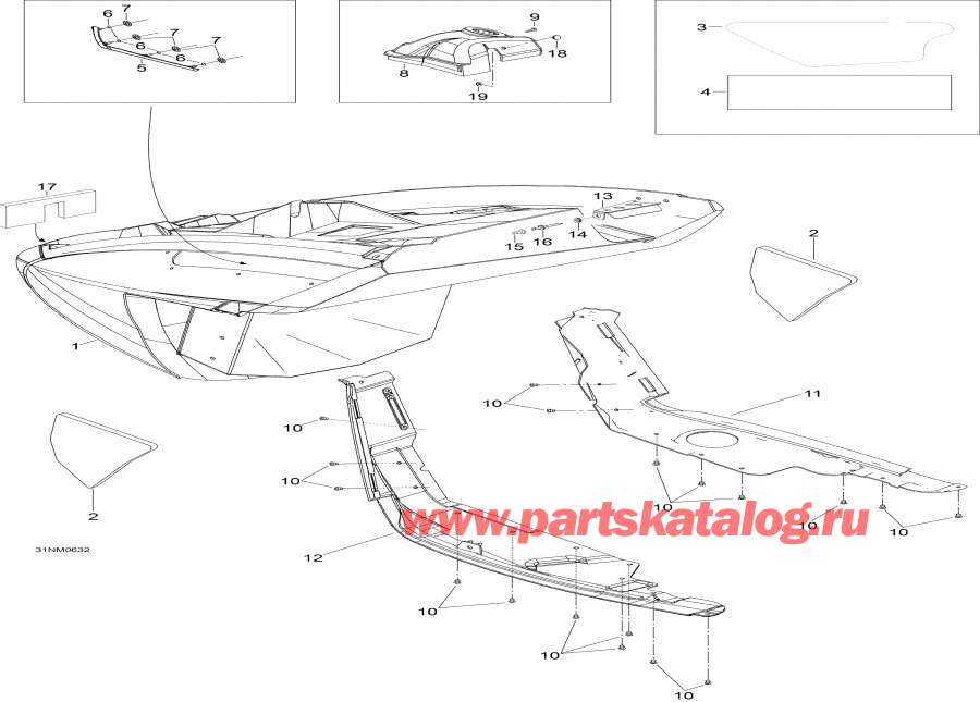 Snowmobile Lynx  - Bottom Pan -  