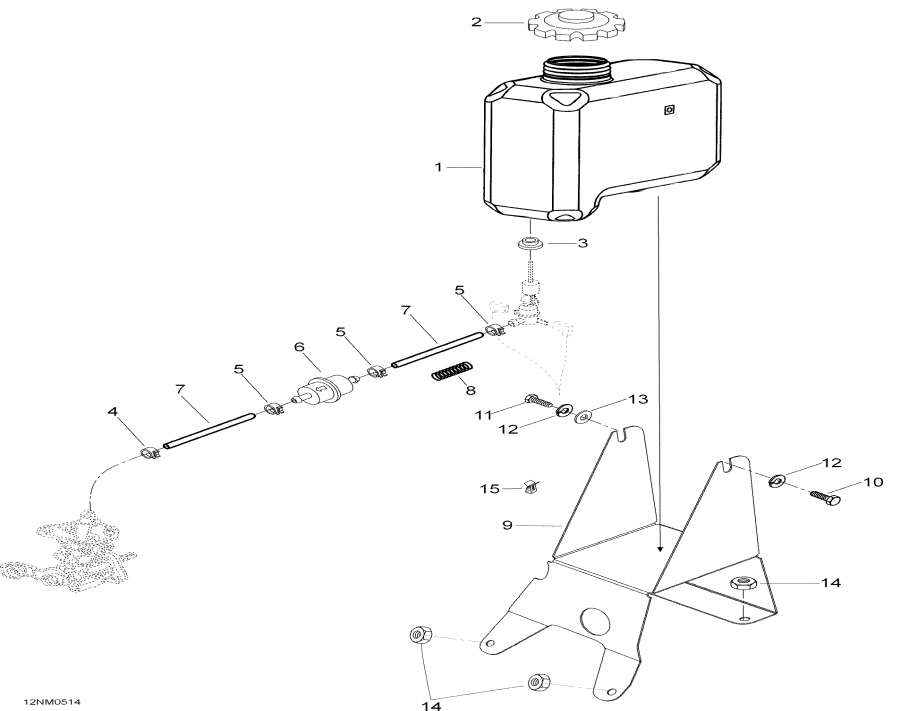 Snow mobile Lynx  - �������� ��� � S����port / Oil Tank And Support