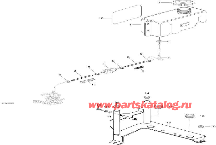 Snowmobiles Lynx  - Oil Tank And Support - �������� ��� � S����port