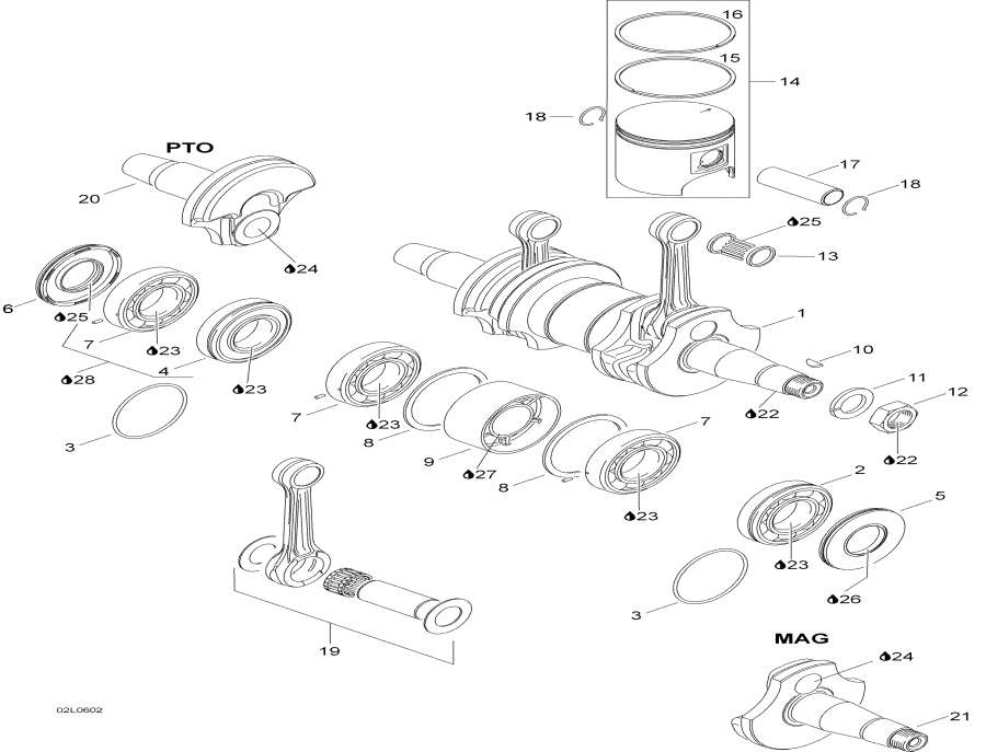 Snowmobiles   - Crankshaft And Pistons,  