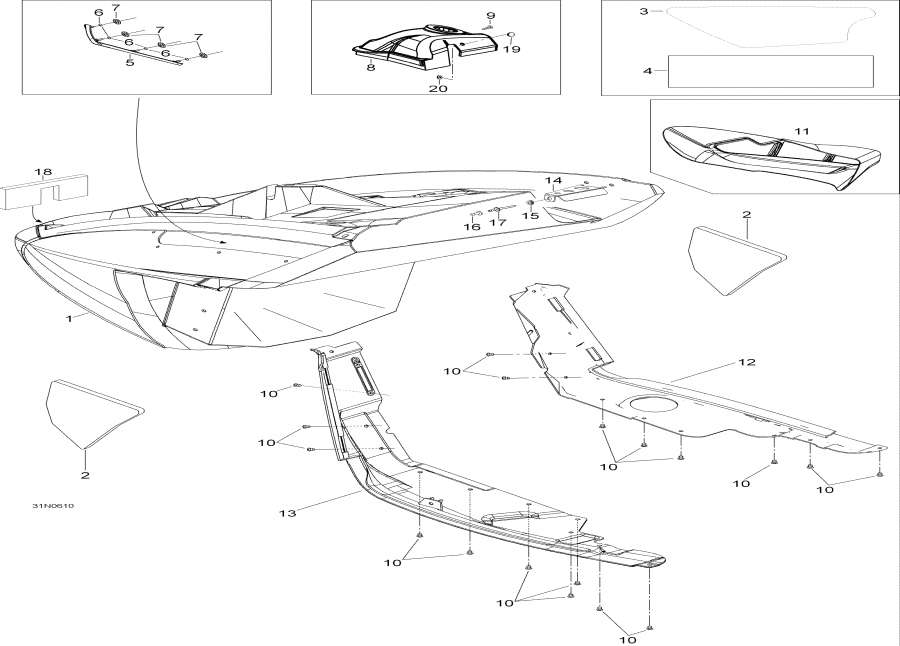 Snowmobiles lynx  - Bottom Pan -  