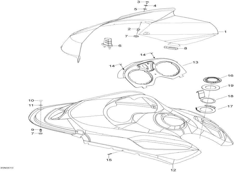 Snowmobile   - Windshield And Console -    Console