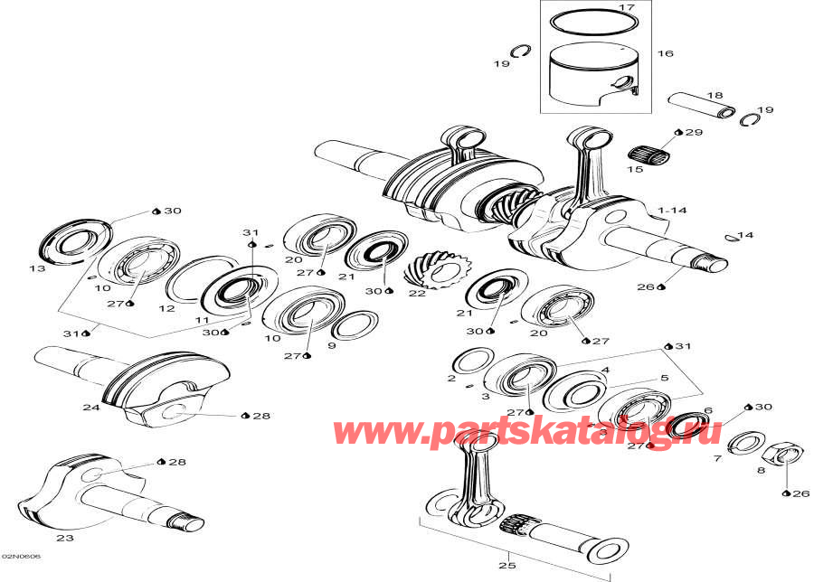 Snowmobiles Lynx  -    - Crankshaft And Pistons