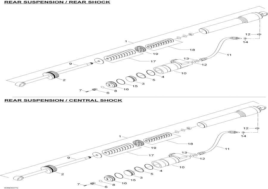 Snowmobiles lynx  - Take Apart Shock, Rear - Take Apart Shock, Rear