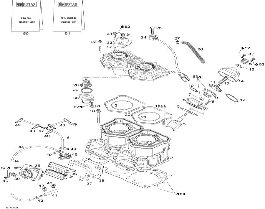 Snowmobile   - Cylinder And Cylinder Head -     