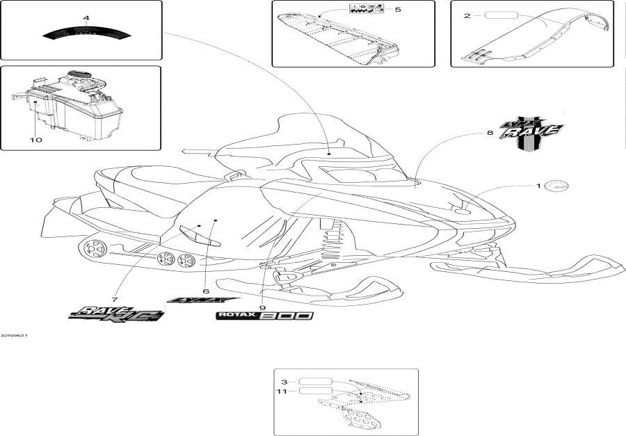 Snow mobile Lynx  - Decals,