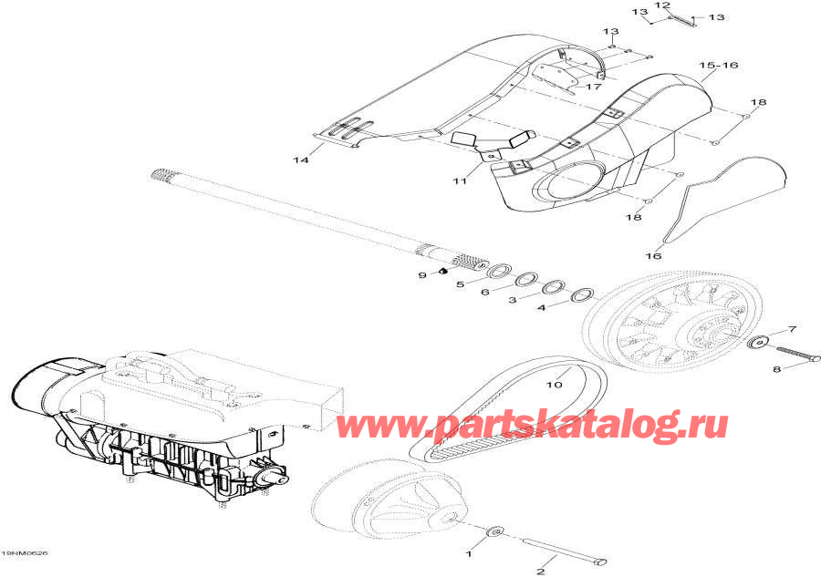 Snow mobile Lynx  - ���� System / Pulley System