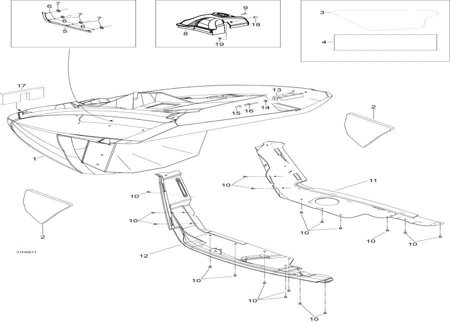 Snowmobiles lynx  - Bottom Pan /  