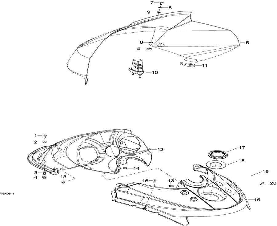 Snowmobile Lynx  - Windshiel And Console - Windshiel  Console