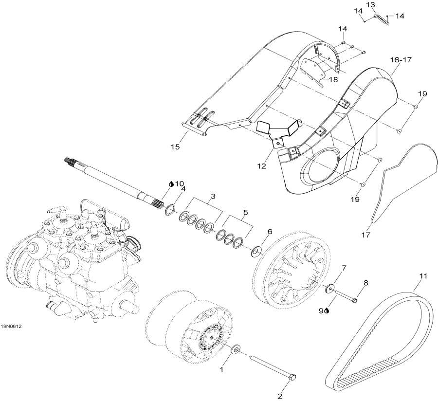 Snow mobile   -  System / Pulley System