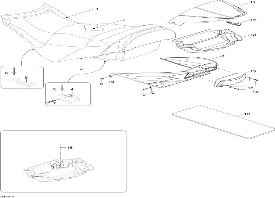 Snowmobiles Lynx  - Seat