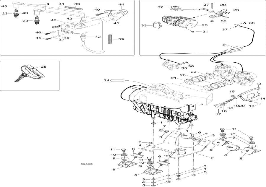 Snowmobile Lynx  - ��������� � ��������� S����port - Engine And Engine Support