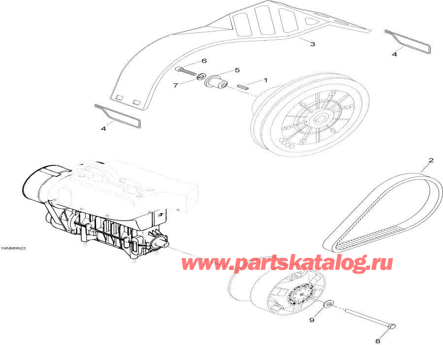 Snow mobile   - Pulley System, System