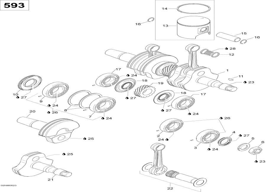  Lynx  - Crankshaft, 593 / , 593