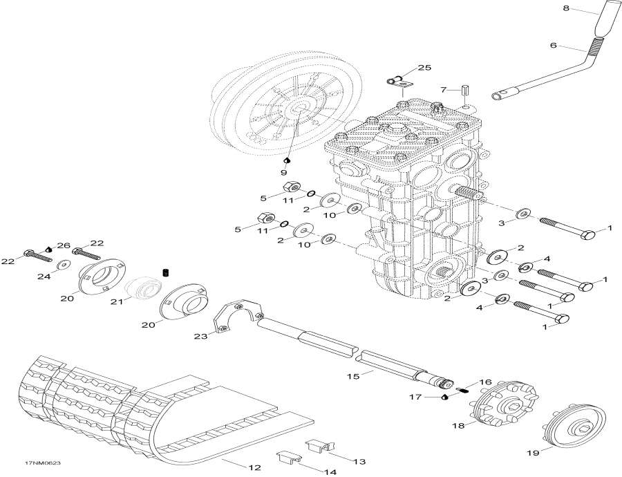 Snowmobile   - Drive Axle And Track