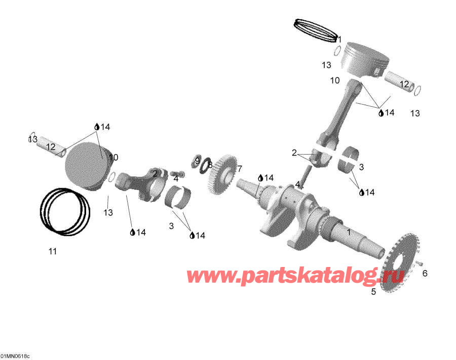 Snowmobiles lynx  -    / Crankshaft And Piston