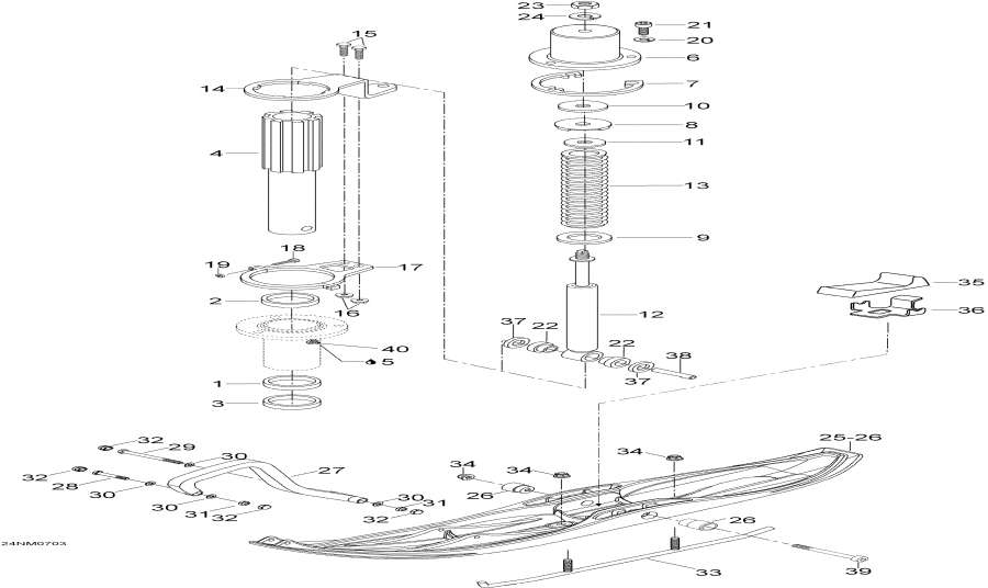 Snowmobile lynx  - Front Suspension And Ski -    