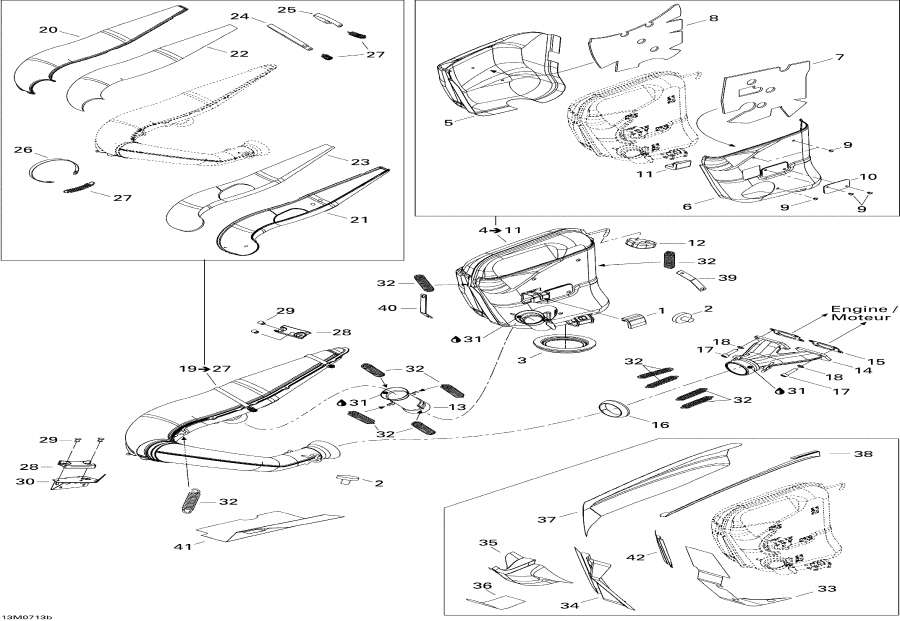 Snow mobile lynx  - Exhaust System 550f -   550f