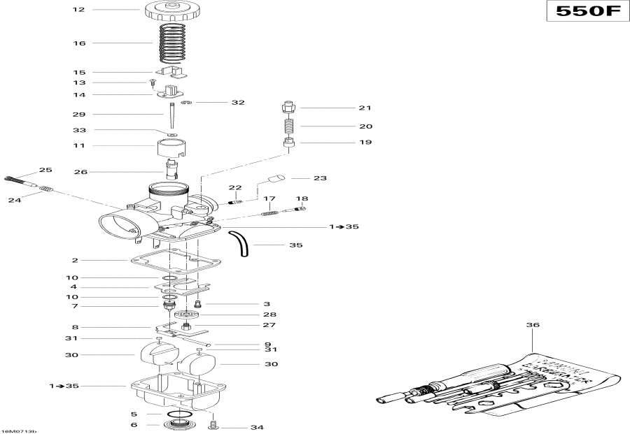 Snowmobiles Lynx  - Carburetor 550f -  550f