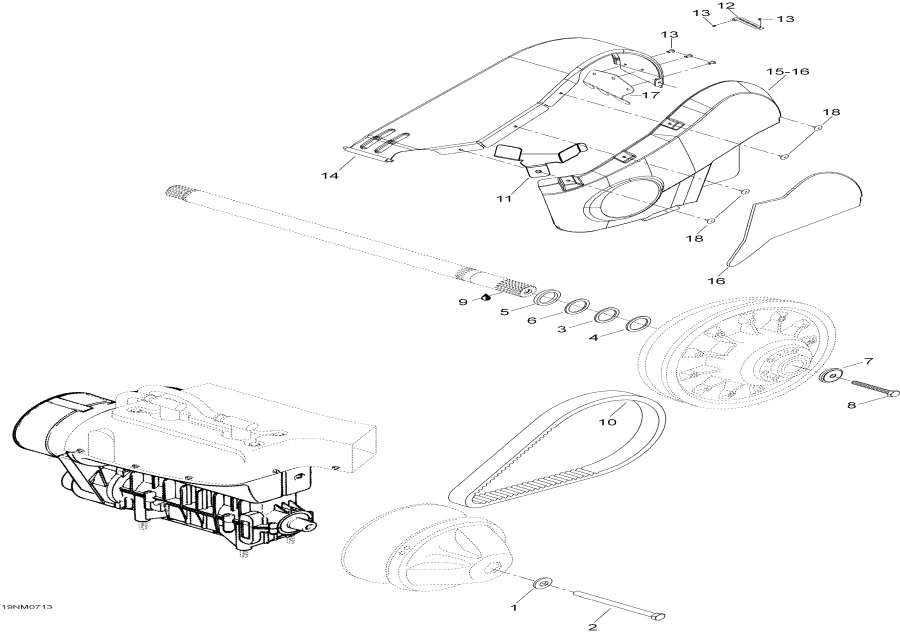 Snowmobile Lynx  - Pulley System /  System