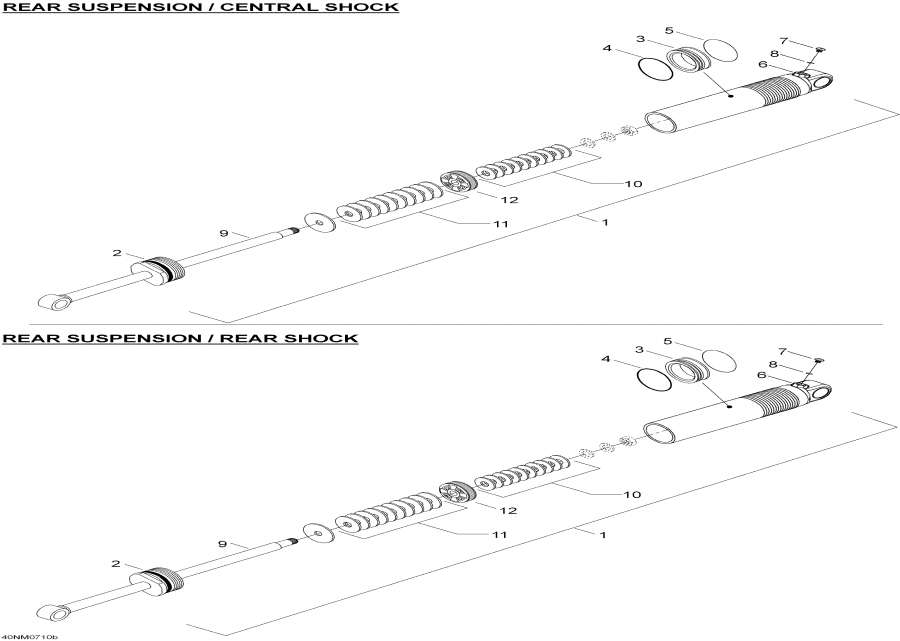 Snowmobiles   - Take Apart Shock, Rear