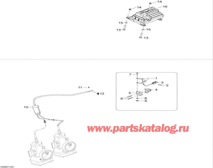 Snow mobile lynx  -  Handle