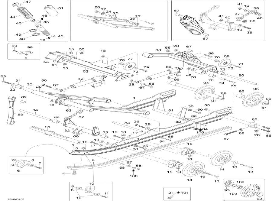 Snowmobile lynx  - ������ �������� / Rear Suspension