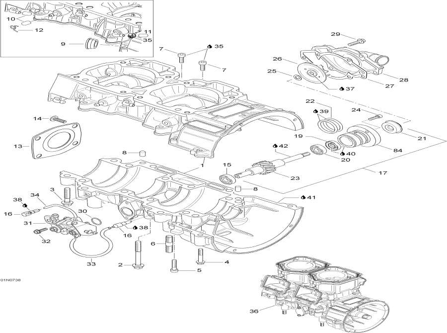 Snow mobile   - Crankcase /  