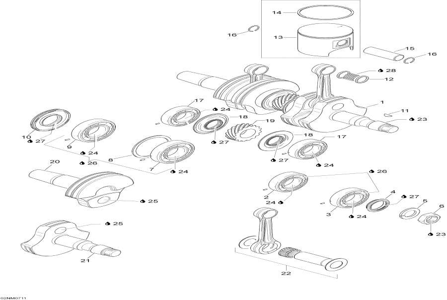Snowmobile Lynx  - Crankshaft And Pistons