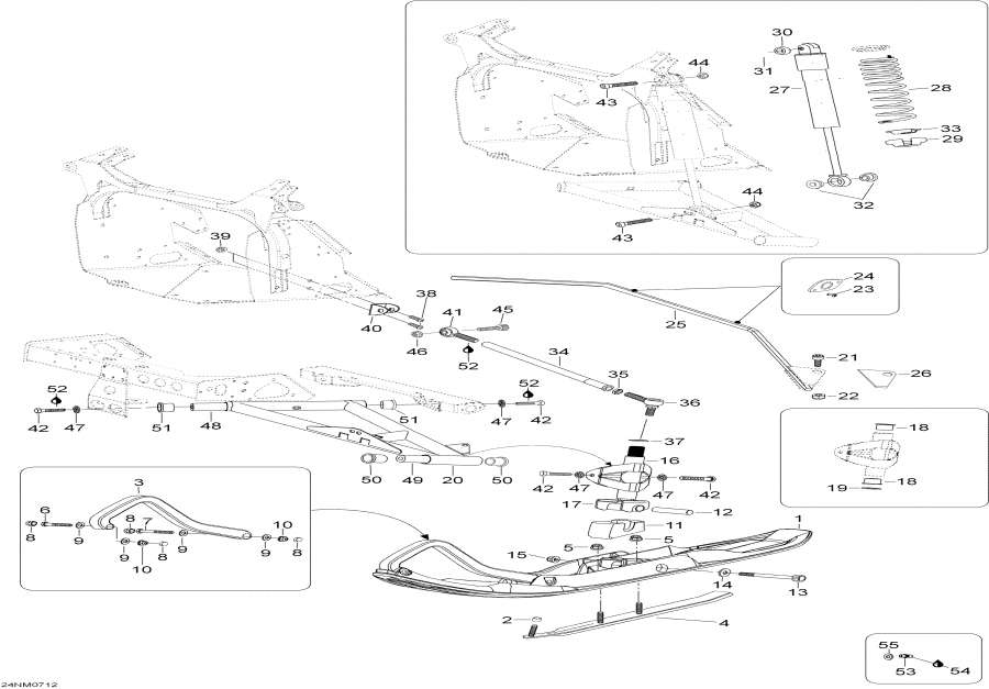 Snowmobile lynx  - Front Suspension And Ski