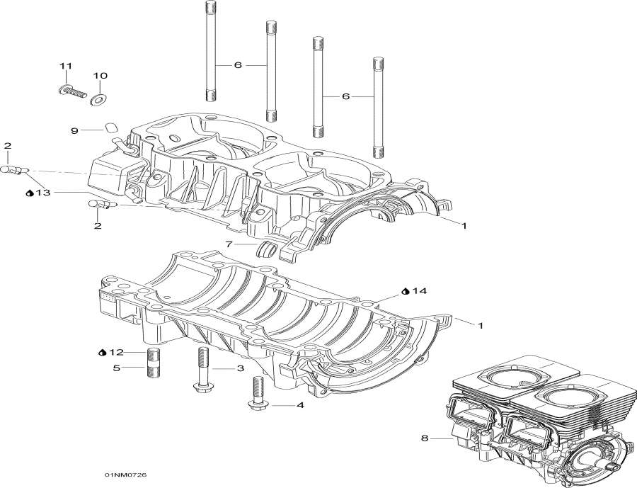 Snowmobiles lynx  - Crankcase