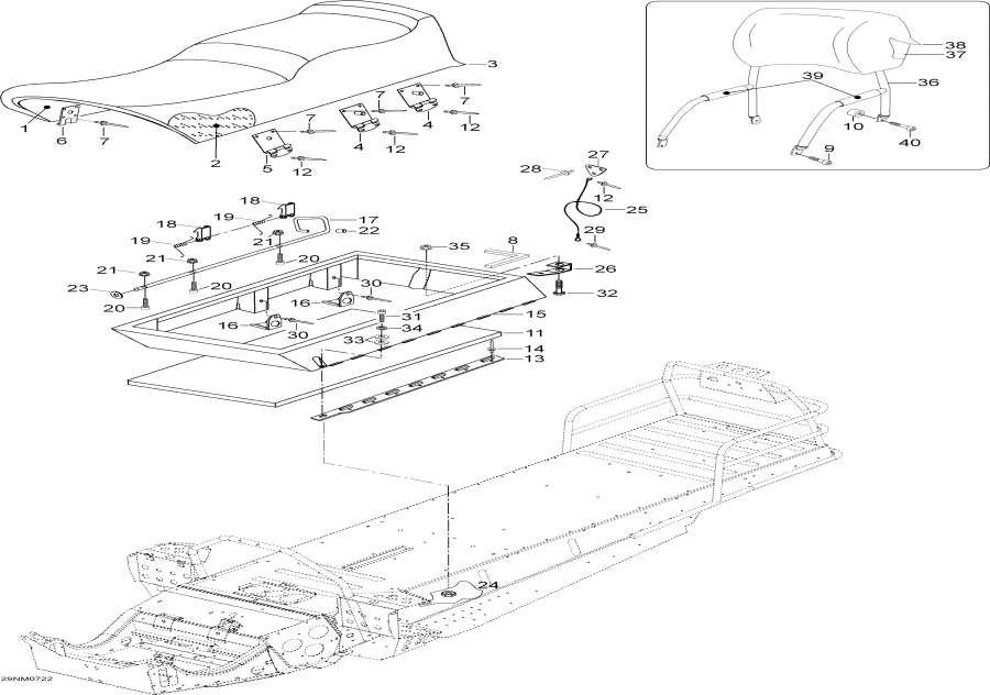 Snow mobile Lynx  - ,Seat