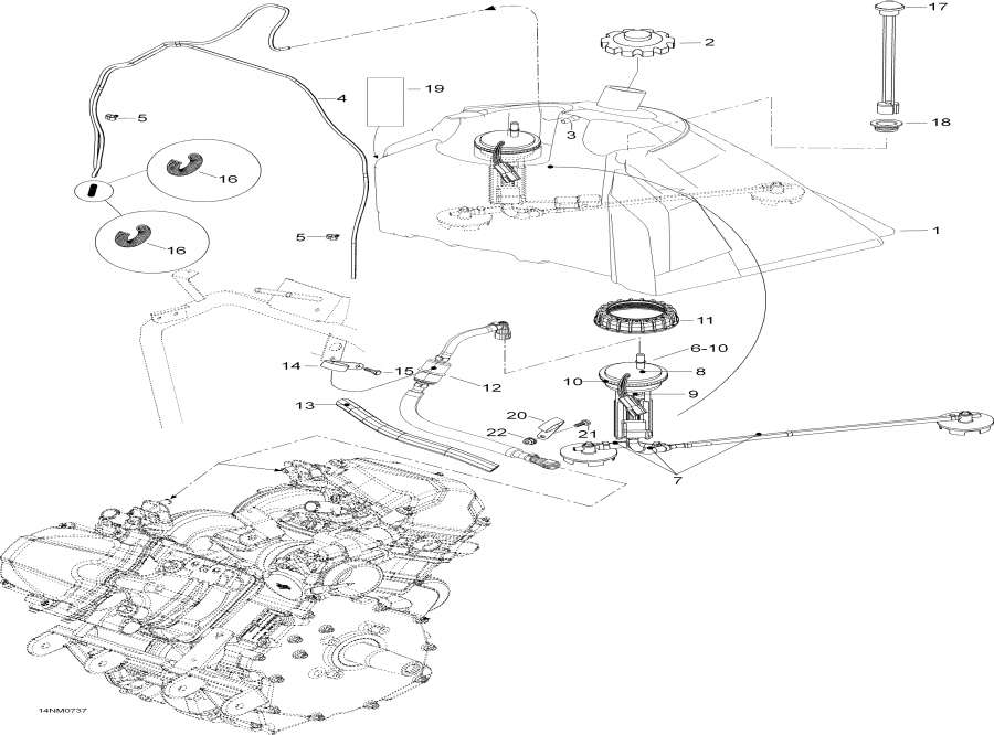 Snowmobile Lynx  - Fuel Tank And Fuel Pump