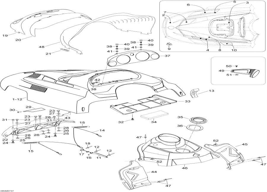 Snowmobile   - Hood  Console / Hood And Console